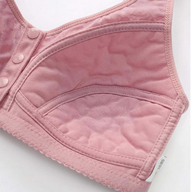 Skin-friendly Cotton Front Button Bra Women's Wireless Underwear Breathable  With