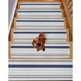 thumbnail image 2 of Blue and Stair Treads Non Slip for Steps White Stripes 7 Pcs Reusable Adhesive Stair Runner Mats for Dogs Elders Carpet Treads Rugs for Staircase 8x30 In, 2 of 7