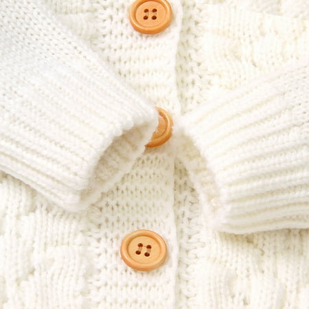 

Cathalem Hoodie for Toddler Infant Winter Girl Boy Warm Baby Sweater Outwear Hooded Coat Jacket Knit Zipper Sweater for Girls Sweater Beige 12-18 Months