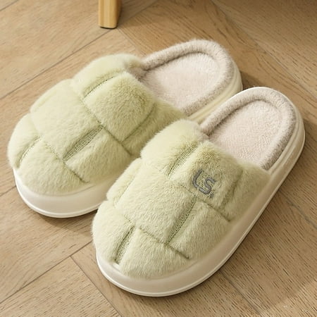 

CoCopeanut Luxury Fuzzy Home Slippers Women Winter Platform Shoes Slides Thick Fur Warm Plush Slippe Indoor Outdoor Fluffy Lazy Household