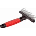 thumbnail image 2 of Rake Comb For Dogs, Double Row Of Rounded Rotating Combs, Ideal For The Undercoat Of Medium And Long Haired Pets, 11 X 3 X H 15.5 Cm Red + Black Qyroa, 2 of 4