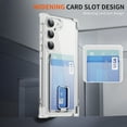 thumbnail image 6 of Design for Samsung Galaxy S23 Plus Case with Card Holder, Wallet Ring Holder Kickstand Case Clear Slim Four Corner Enhanced Protective Cover Anti-Scratch Shockproof Phone Card Case, Clear, 6 of 8