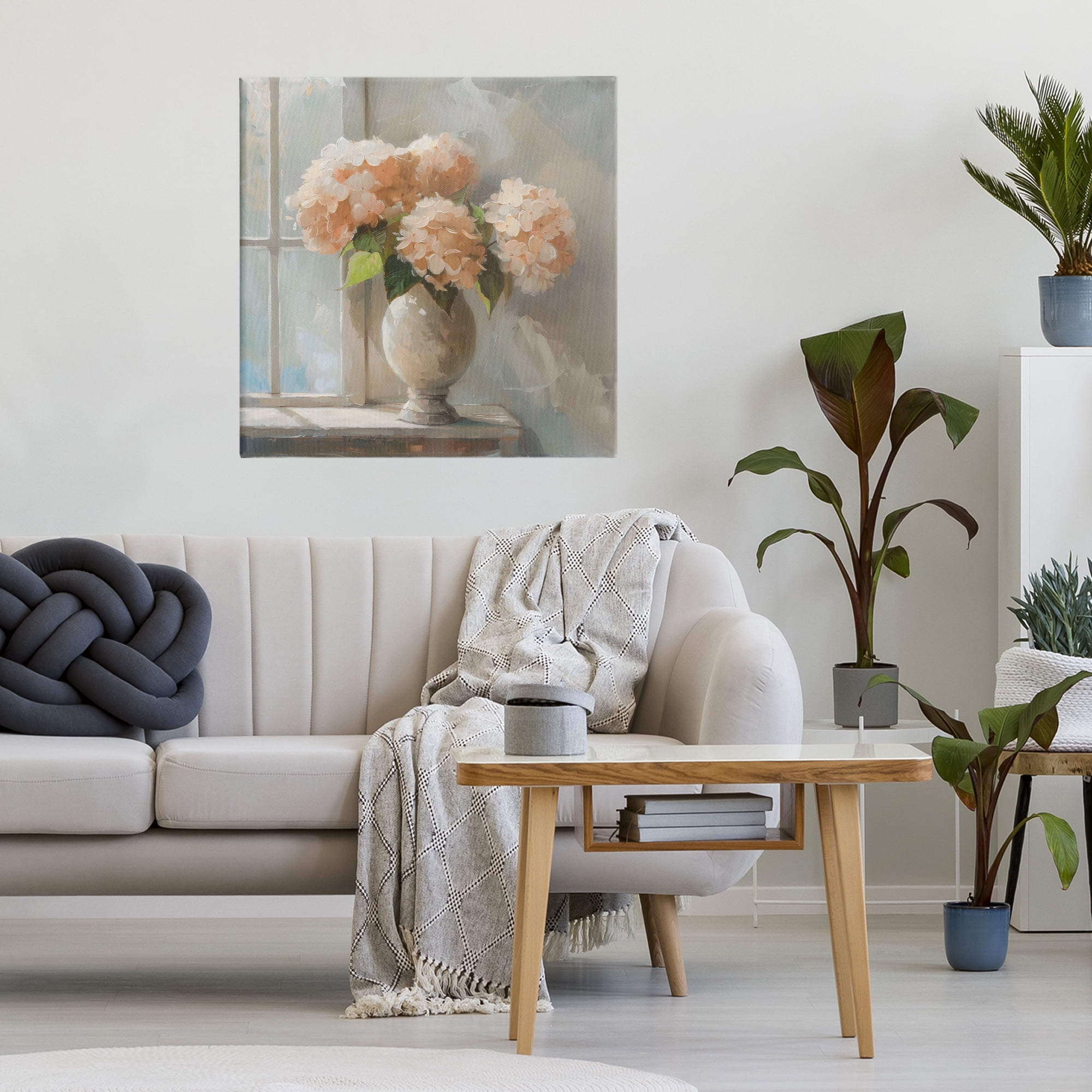 Stupell Industries Pink Hydrangea in Sunlit Vase Canvas Wall Art, design by Creative Studio