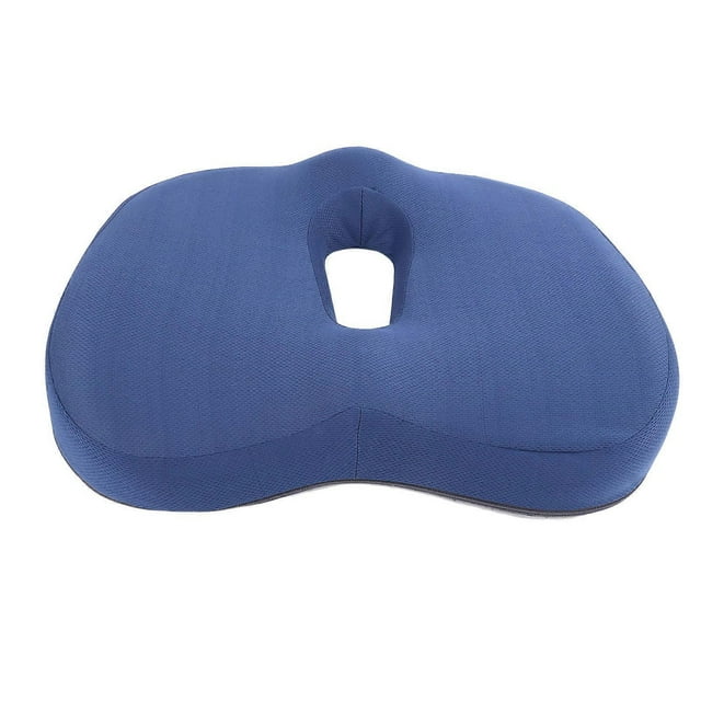 Memory Foam Seat Cushion Office Chair Car Seat Cushion Butt Pillow for Pregnant Woman Students Sciatica Back Pain Relief Dark Blue