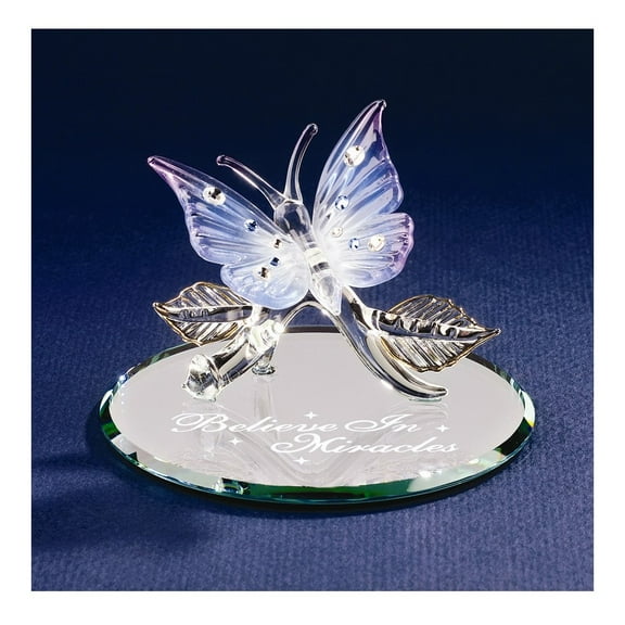 Butterfly Believe in Miracles Glass Figurine
