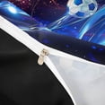 thumbnail image 4 of Meiyoeat Neon Soccer Ball Pattern Twin Duvet Cover for Sports Fans, Futuristic Light Print Twin Bedding, Blue Black,Black Reversible,2pcs,No Comforter, 4 of 6