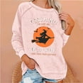 thumbnail image 2 of WREESH Halloween Sweatshirts Women Casual Full Sleeve Round Neck Tops Loose Blouse Print Graphic Sweatshirt Pink, 2 of 5