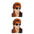 thumbnail image 4 of Shengyu Realistic Appearance Mens Wig For Punk Rock Disco Party Suitable For Various Occasions Wig Cover Red Brown 2Set, 4 of 6