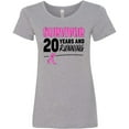 thumbnail image 3 of Inktastic Breast Cancer Survivor 20 Years and Running with Pink Ribbon Women's T-Shirt, 3 of 5