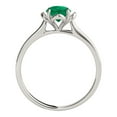 thumbnail image 4 of Mauli Jewels Rings for Women 0.45 Carat Beautiful Flower Shaped Emerald Ring 4-prong 10K White Gold, 4 of 7