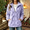 thumbnail image 5 of Mooqilaa Women's Fleece Jackets, Long Sleeve Stand up Collar Lightweight Zip up Warm Outerwear with Pockets Purple Size 2XL, 5 of 8