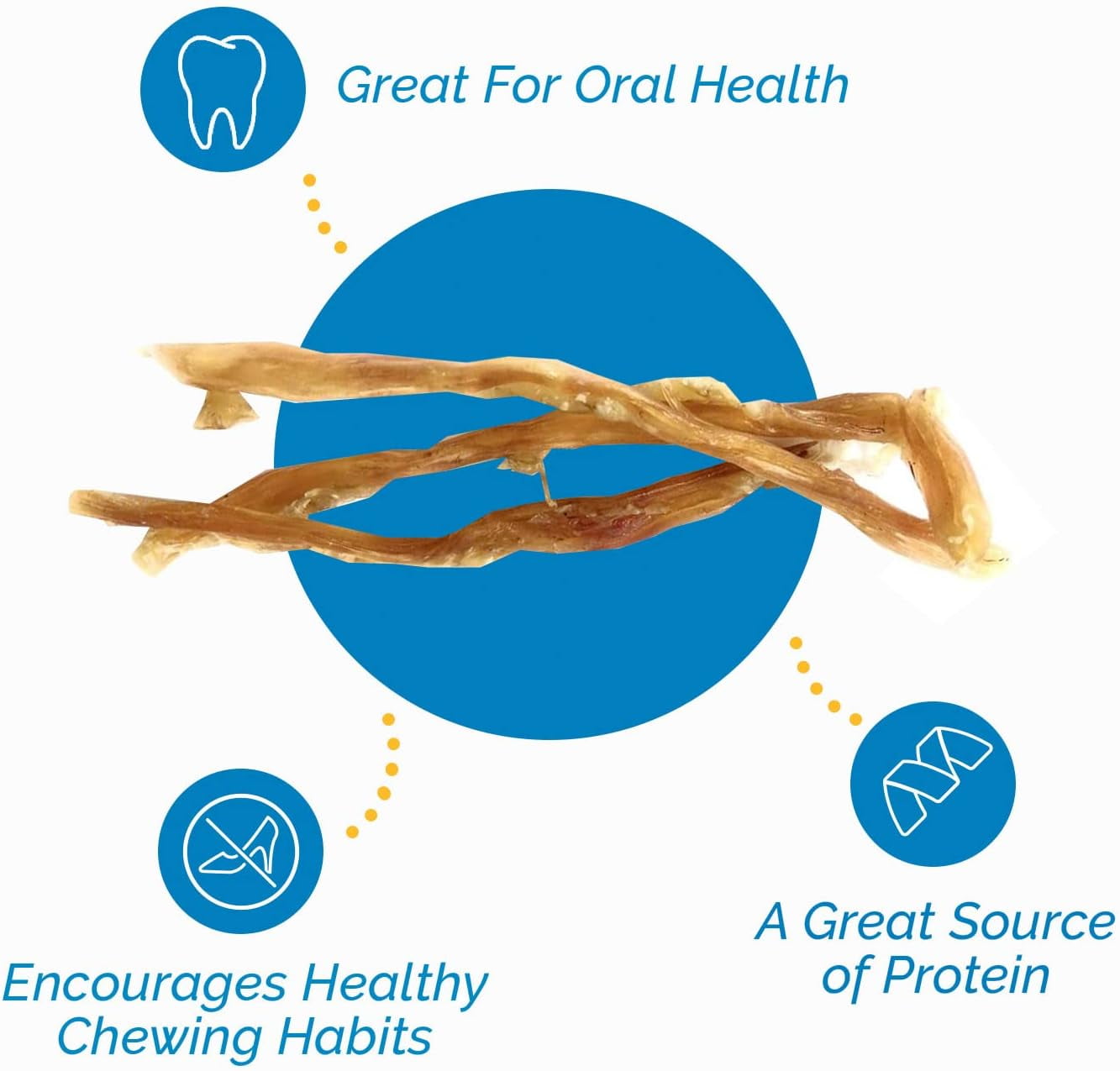 Beef Tendon Dog Chews | Snacks Made from Tendons in USA | 7-9 inches - Stick for Dogs (8oz Bag) by 123 Treats