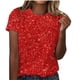 thumbnail image 1 of Tops de Algodón para Mujeres Impreso Cuello Redondo Mangas Cortas Casual, Camiseta para el Hogar Y el Uso Diario, 1 of 4