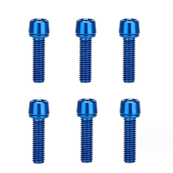 6 Pcs Bicycles Stem Screw Bike Stem Bolts Tapered Head Bolts Screws with Washers Bike Steering Handlebar Parts