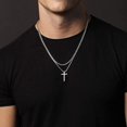 thumbnail image 2 of Cross Necklace For Men, Silver Black Gold Stainless Steel Cross Pendant Necklace For Men, 23.6 Inches Chain, 2 of 5