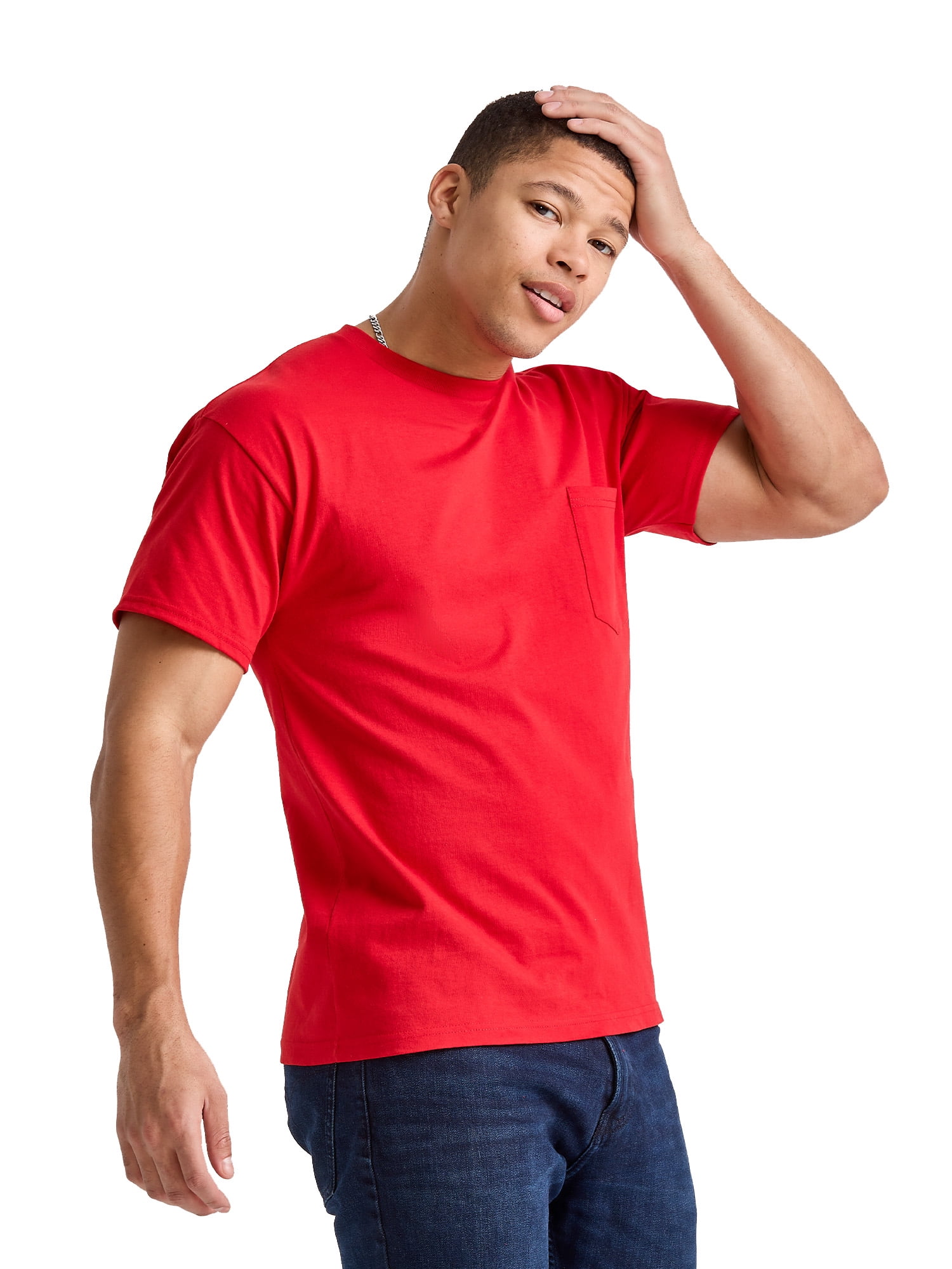 Hanes Men's Pocket T-Shirt Cotton Short Sleeve Tee Crewneck Classic Fit Essentials, Sizes S-3XL