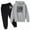 Dark Gray, variant on Hienoo Boys Casual Active Outfits Letter Print Hoodie and Jogger Pants Sweatsuits