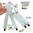 thumbnail image 3 of Holdup Suspender Contractor Series Bakers White 2" Wide X-back Suspenders with silver jumbo no-slip clips, 3 of 4