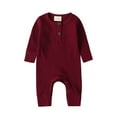 thumbnail image 3 of Newborn Baby Boy Girl Long Sleeve Knitted Romper Jumpsuit Overall Clothes Set, 3 of 5