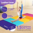 thumbnail image 2 of Matladin 1.5" Thick 5-Folding Gymnastics Mat, 6.3'x2.5', Multi-Color Exercise Mat with Handles, 2 of 7