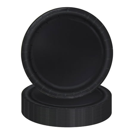 Way to Celebrate! Black Paper Dinner Plates, 9in, 20ct