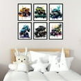thumbnail image 4 of 6pcs Monster Truck Posters Wall Art Prints for Room Decor Watercolor Monster Truck Car Posters for Room Decorations Room Bedroom Playroom Wall Decor 20.32*25.4cm Unframed, 4 of 4