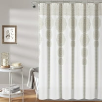 Stripe Medallion Shower Curtain Neutral Single 72X72