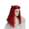 thumbnail image 2 of Peluca de cosplay roja con moño doble rizado de 65 cm de largo, resistente al calor, 2 of 3