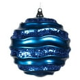 thumbnail image 2 of Vickerman 9.8 in. Glitter Candy Wave Ball Ornament, 2 of 2