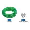 thumbnail image 3 of Uxcell 5/32 Green Vinyl Coated Wire Rope 98ft Galvanized Steel with 6PCS M5 Loop Sleeves, 3 of 7
