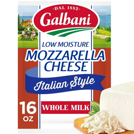 Galbani Whole Milk Low Moisture Mozzarella Cheese Block, 16 oz (Refrigerated)