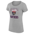 thumbnail image 2 of Women's G-III 4Her by Carl Banks Heather Gray Florida Panthers Super-Slim Fit Lightweight Team Logo Graphic T-Shirt, 2 of 3
