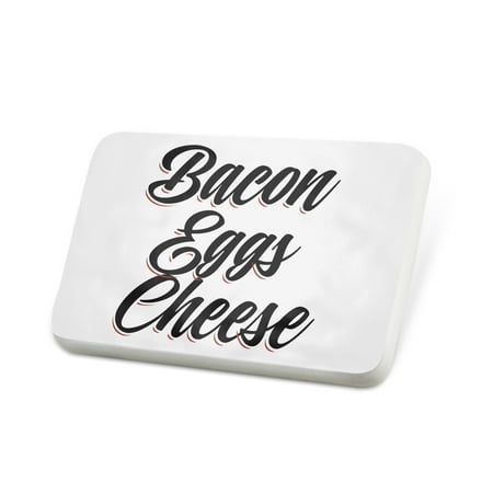 Porcelein Pin Vintage Lettering Bacon Eggs Cheese Lapel Badge – NEONBLOND