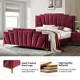 thumbnail image 3 of Furniture of America Glanz Glam Fabric Tufted King Bed in Red, 3 of 6
