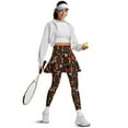 thumbnail image 3 of FUIALDOLG Mushroom Skirted Leggings for Women Daisy Floral Dragonfly Athletic Skirt with Leggings Stretchy Comfort Women's Gold Skort Casual Mushrooms Pants for Cycling,Running,Picckleball,Size S, 3 of 7