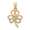 thumbnail image 3 of 14K Yellow Gold Polished Clover Pendant, 3 of 7