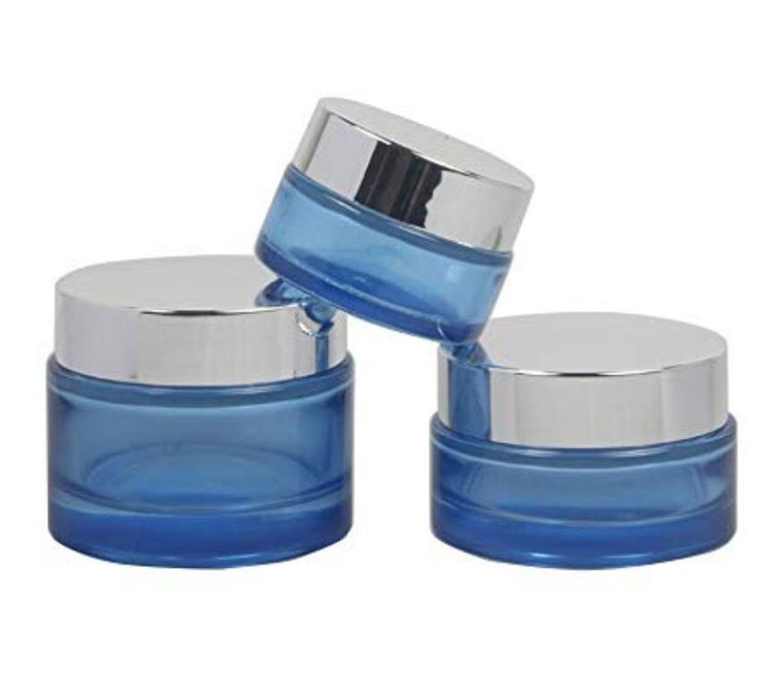 Download 2pcs Round Blue Glass Empty Refillable Cosmetic Bottle Face Cream Containers Cae Box Jar Pot Vials For Lotion Eye Shadow Nail Make Up Powder Salve Ointment Sample 30ml Walmart Com Walmart Com
