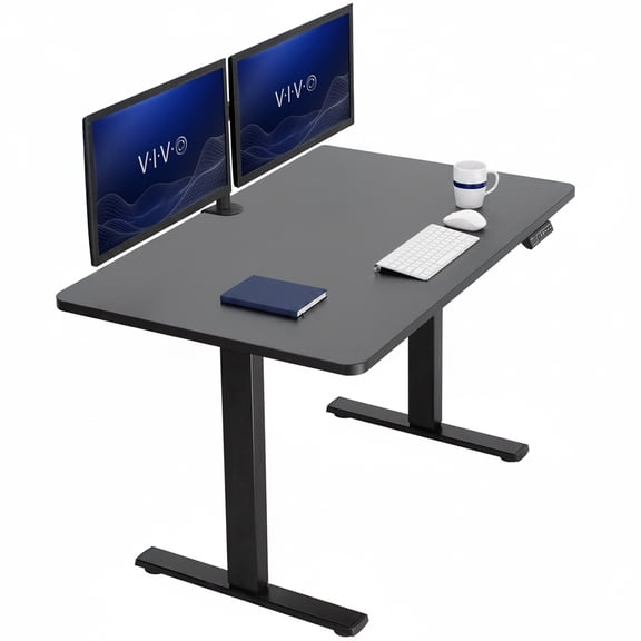 VIVO Electric 48" x 30" Stand Up Desk / Black Table Top, Black Frame