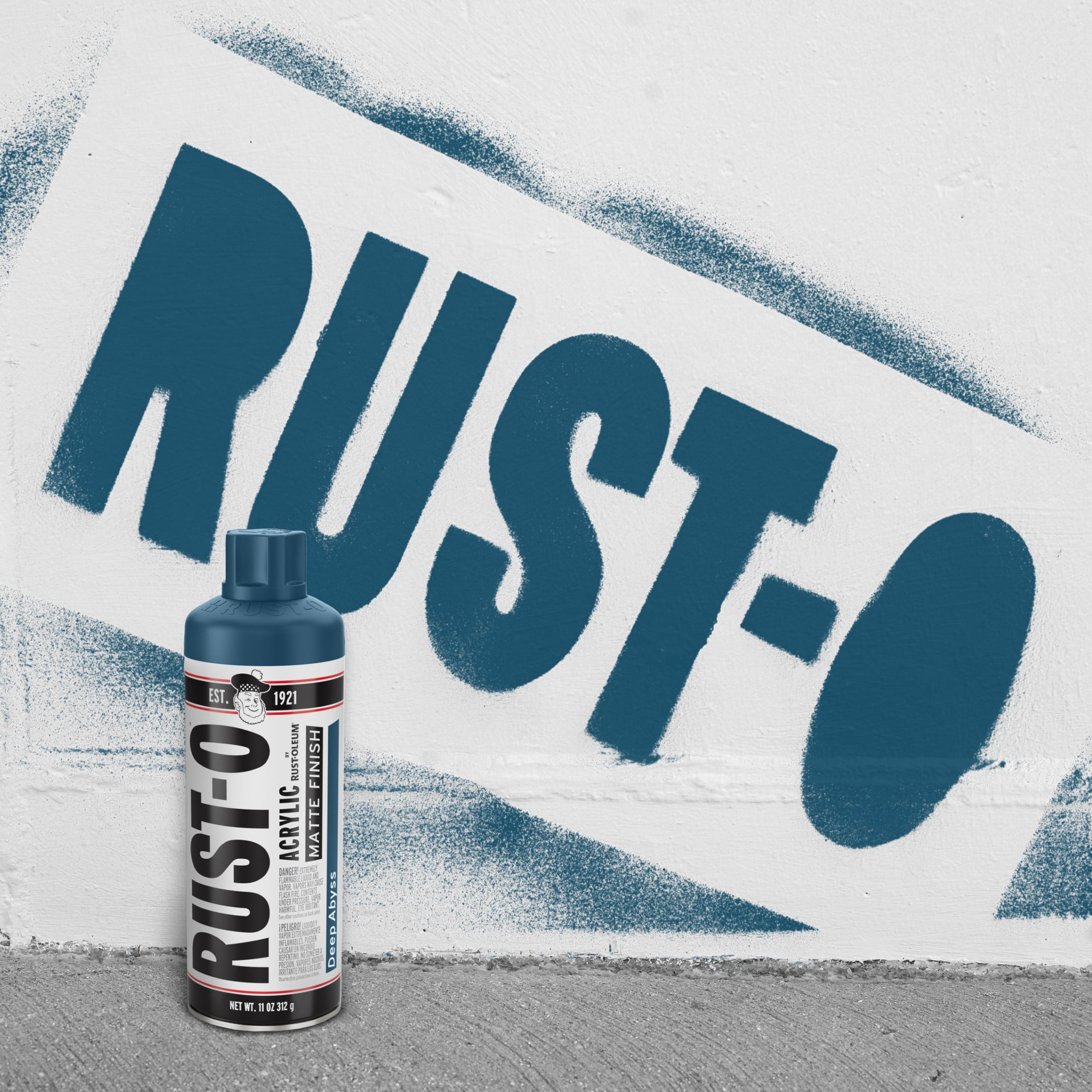 (6 pack) Deep Abyss, Rust-Oleum Rust-O Acrylic Matte Spray Paint-392202, 11 oz