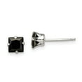 thumbnail image 1 of White Sterling Silver Earring Button Women'S Cubic Zirconia CZ Black 5 mm, 1 of 2