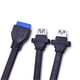 thumbnail image 2 of Dual 2 Port USB 3.0 Front Panel Extension Cable a Type Female to 20 Pin Box Header Female Slot Adapt, 2 of 5