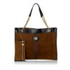 Women Pre-Owned Authenticated Gucci Rajah Tote Bag Suede Leather Brown