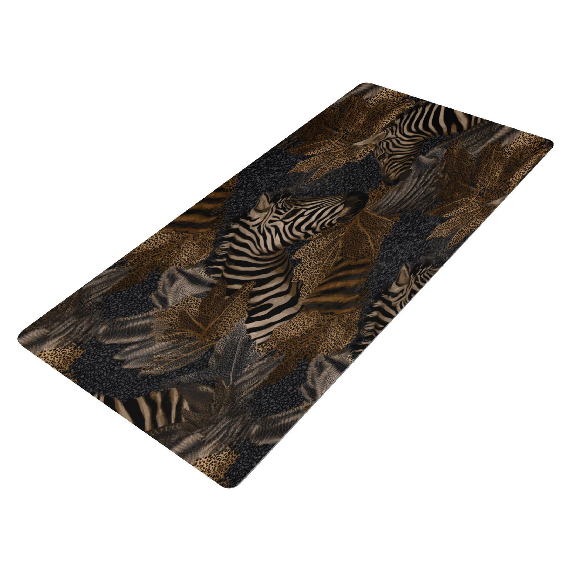 Leather Keyboard and Mouse Desk Mat Office Desk Accessories Protective Office Desk Decor Desk Pad Mat for Gaming, Work from Home, Office Zebra Print 16.5" x 35.4"