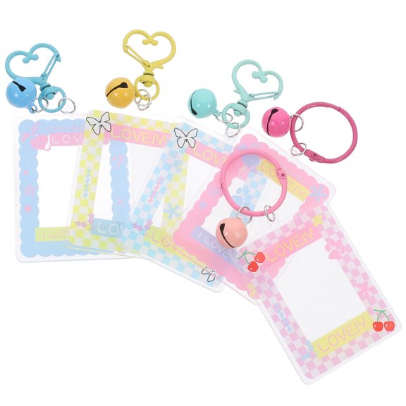 Raindrops 5Pcs Decorative Small Keychains Pendants Photo Frame Shaped Keychains Cards Decors DIY Keychains