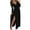 Black, variant on Miluxas Dresses Plus Size Women's Elegant Long Sleeve V-Neck Dress Solid Color Long Dress Skirt Dress Red 4(S)