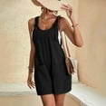 thumbnail image 4 of WBQ Women's Wide leg Romper Shorts Sexy Tie Knot Strap Sleeveless Boho Jumpsuit Overall Pants, 4 of 6