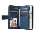 thumbnail image 2 of Multifunctional Case for Google Pixel 7,[RFID Blocking] 9 Credit Cards Holder with Wrist Strap, Premium PU Leather Zipper Wallet Purse Magnetic Flip Phone Cover for Google Pixel 7, Blue, 2 of 12