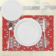 thumbnail image 3 of Ambesonne Mandala Place Mats Set of 4, Psychedelic Floral Form, Standard Size, Scarlet White Black, 3 of 6