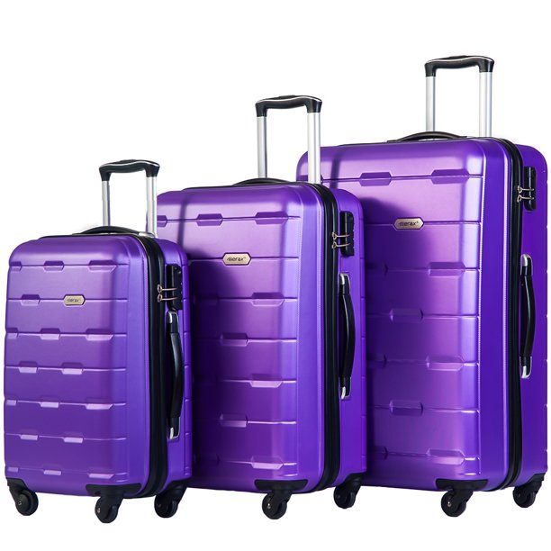 Merax Lightweight Spinner 3 Piece Luggage Set - Walmart.com