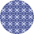 thumbnail image 1 of Ahgly Company Machine Washable Indoor Round Transitional Jeans Blue Area Rugs, 4' Round, 1 of 7
